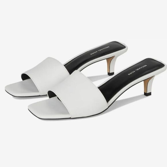 NIB Micheal Micheal Kors Merriam Kitten Sandal White Sz 8 - Picture 1 of 8